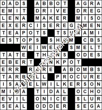 LA Times Crossword answers Saturday 17 July 2021