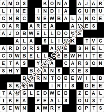 LA Times Crossword answers Monday 26 July 2021