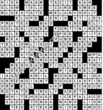 LA Times Crossword answers Sunday 1 August 2021