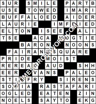 LA Times Crossword answers Tuesday 3 August 2021