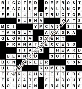 LA Times Crossword answers Friday 6 August 2021