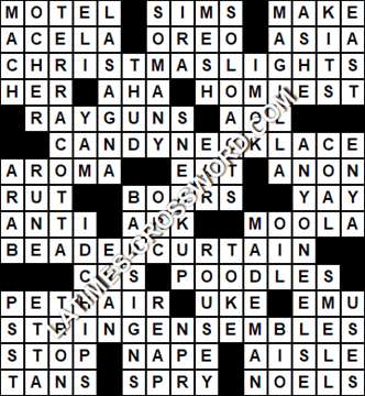 LA Times Crossword answers Wednesday 11 August 2021