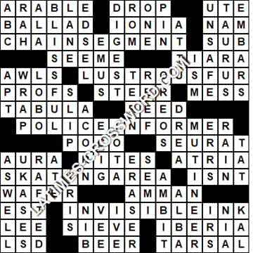 LA Times Crossword answers Friday 13 August 2021