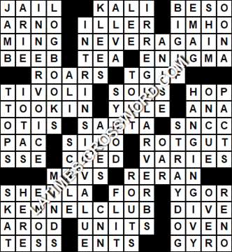 LA Times Crossword answers Tuesday 17 August 2021