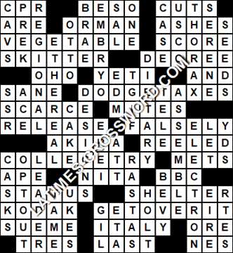 LA Times Crossword answers Friday 20 August 2021