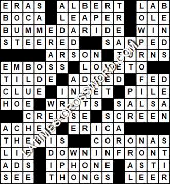 LA Times Crossword answers Monday 23 August 2021