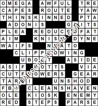 LA Times Crossword answers Friday 27 August 2021