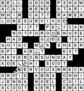 LA Times Crossword answers Friday 3 September 2021