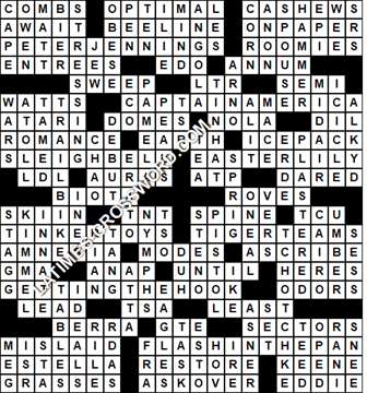 LA Times Crossword answers Sunday 5 September 2021