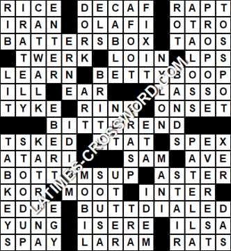 LA Times Crossword answers Monday 13 September 2021