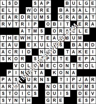 LA Times Crossword answers Friday 24 September 2021