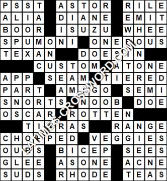 LA Times Crossword answers Tuesday 28 September 2021