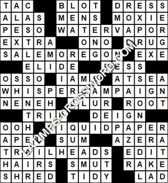 LA Times Crossword answers Wednesday 29 September 2021