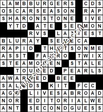 LA Times Crossword answers Saturday 2 October 2021