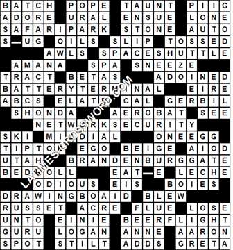 LA Times Crossword answers Sunday 3 October 2021