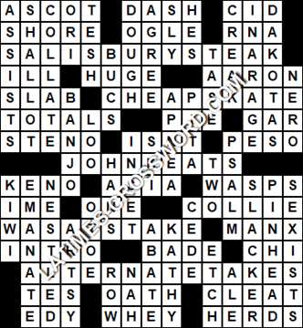 LA Times Crossword answers Tuesday 5 October 2021