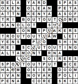 LA Times Crossword answers Wednesday 6 October 2021