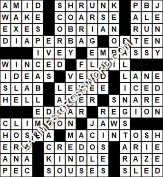 LA Times Crossword answers Tuesday 19 October 2021