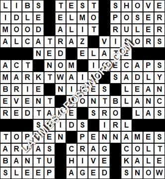 LA Times Crossword answers Tuesday 26 October 2021