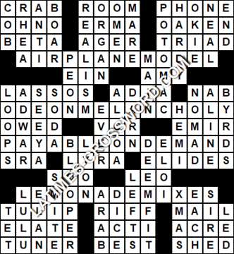 LA Times Crossword answers Thursday 11 November 2021