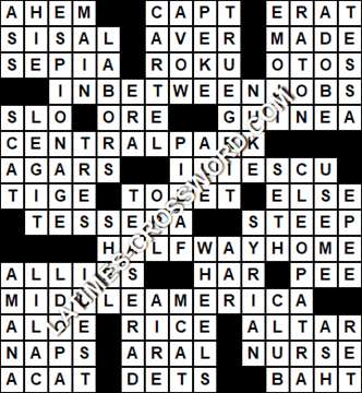 LA Times Crossword answers Thursday 9 December 2021