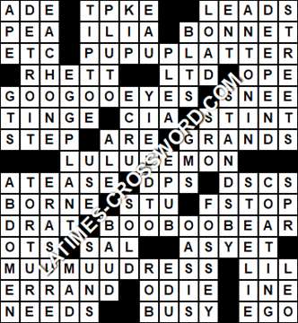 LA Times Crossword answers Tuesday 14 December 2021