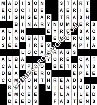 LA Times Crossword answers Friday 17 December 2021