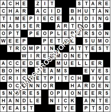LA Times Crossword answers Friday 31 December 2021