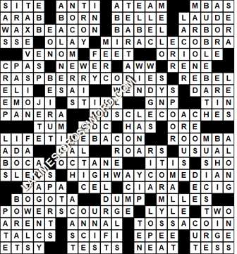 LA Times Crossword answers Sunday 2 January 2022