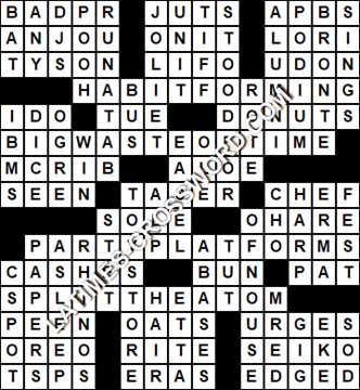LA Times Crossword answers Monday 3 January 2022