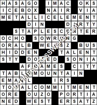 LA Times Crossword answers Tuesday 11 January 2022