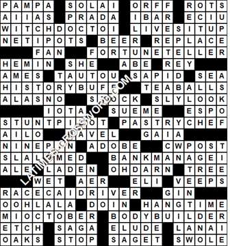 LA Times Crossword answers Sunday 23 January 2022