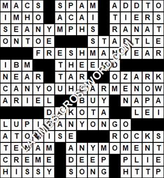 LA Times Crossword answers Tuesday 1 February 2022