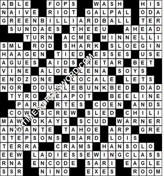 LA Times Crossword answers Sunday 13 February 2022