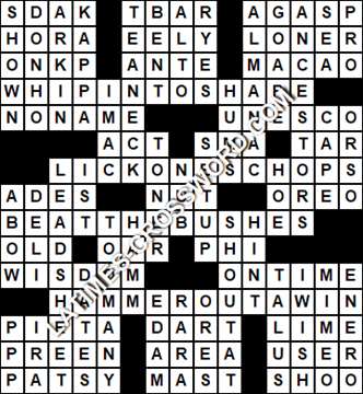 LA Times Crossword answers Wednesday 23 February 2022