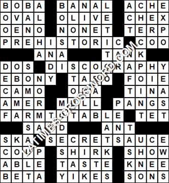 LA Times Crossword answers Monday 28 February 2022