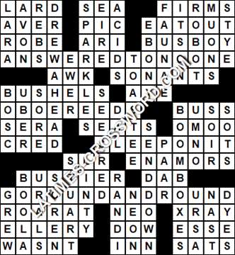 LA Times Crossword answers Wednesday 2 March 2022