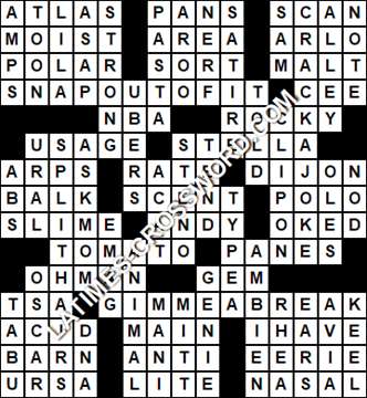 LA Times Crossword answers Monday 7 March 2022