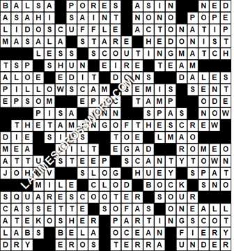 LA Times Crossword answers Sunday 13 March 2022