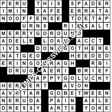 LA Times Crossword answers Monday 14 March 2022