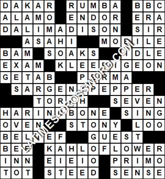 LA Times Crossword answers Friday 18 March 2022