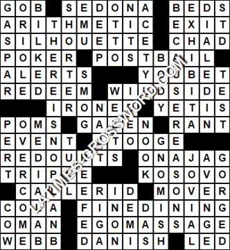 LA Times Crossword answers Saturday 19 March 2022
