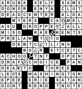 LA Times Crossword answers Monday 21 March 2022