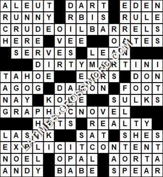LA Times Crossword answers Wednesday 23 March 2022