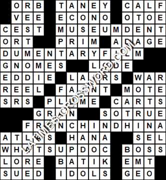 LA Times Crossword answers Friday 25 March 2022