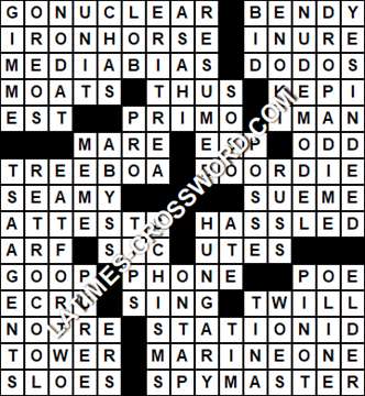 LA Times Crossword answers Saturday 2 April 2022