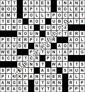 LA Times Crossword answers Monday 11 April 2022