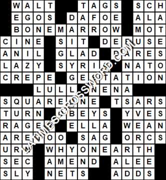 LA Times Crossword answers Thursday 14 April 2022