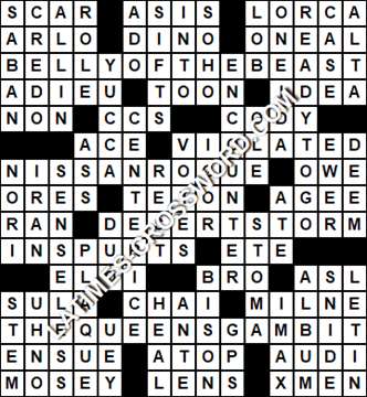LA Times Crossword answers Tuesday 19 April 2022