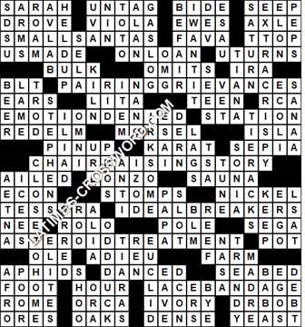 LA Times Crossword answers Sunday 24 April 2022